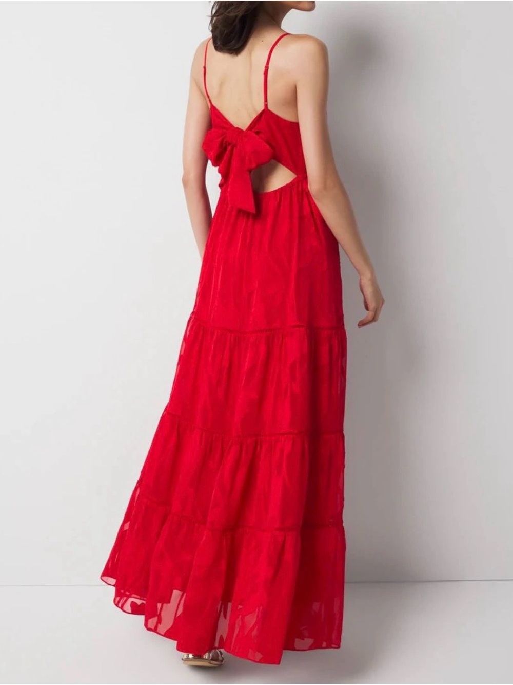 NWT WHBM Chiffon Burnout Maxi Dress - Picture 2 of 8